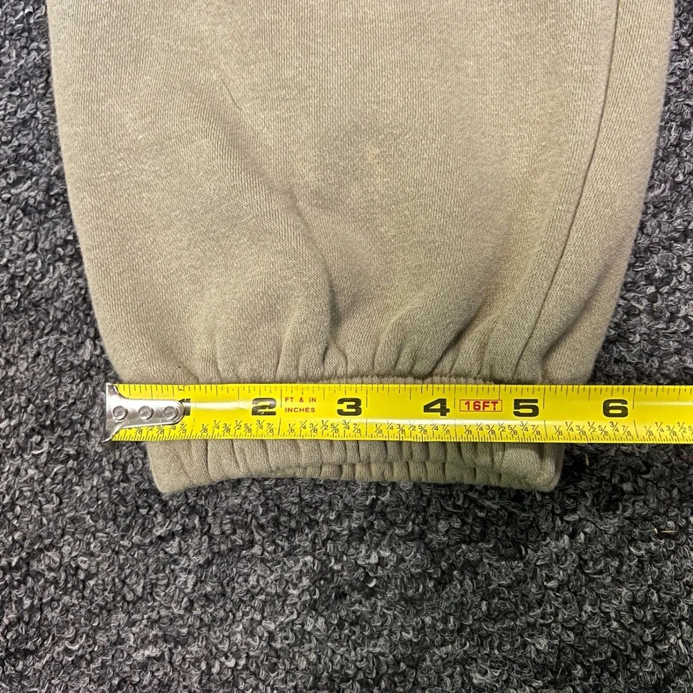 Adidas Sweatpants Mens Small Tan Beige Embroidered Trefoil Joggers Fleece Casual